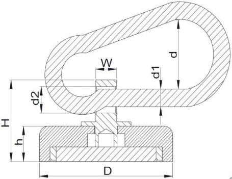 Carabiner Magnet Line Drawing