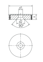 Shallow Pot Magnet SWF4 Line Drawing