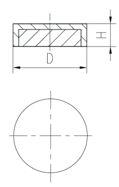 Shallow Pot Magnet SWN3 Line Drawing