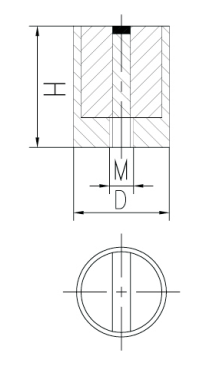 Magnet Threaded SWN1 Line Drawing