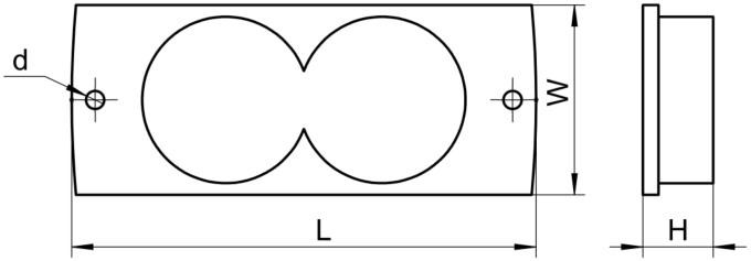 Rubber Coated Pot Magnet Line Drawing