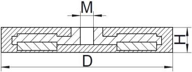 Rubber Coated Pot Magnet STP Line Drawing